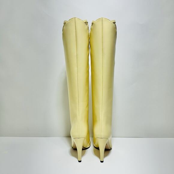 NIB Gucci Lattice Knee-High Boots EU 38.5 US 8.5 Butter Ivory Cutout Leather - Picture 10 of 15